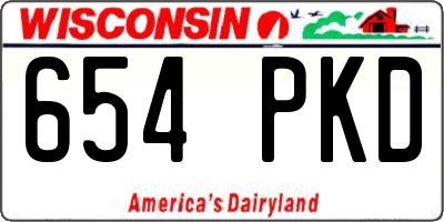 WI license plate 654PKD