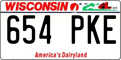 WI license plate 654PKE