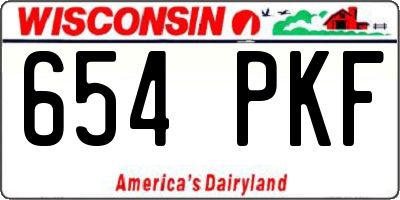 WI license plate 654PKF