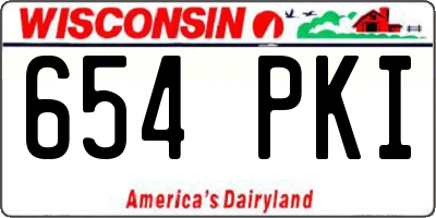 WI license plate 654PKI