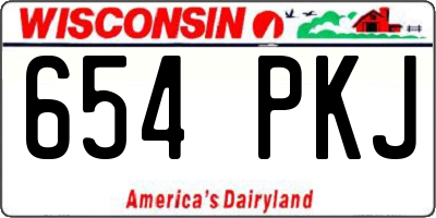 WI license plate 654PKJ
