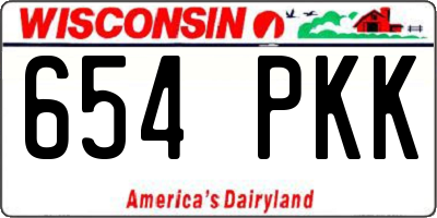 WI license plate 654PKK