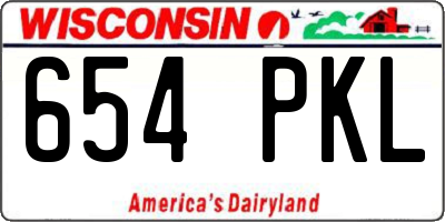 WI license plate 654PKL