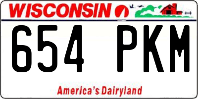 WI license plate 654PKM