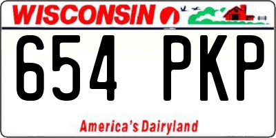 WI license plate 654PKP