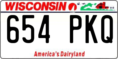 WI license plate 654PKQ