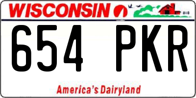 WI license plate 654PKR