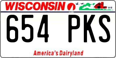 WI license plate 654PKS