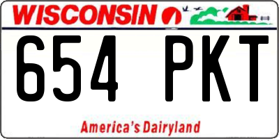WI license plate 654PKT