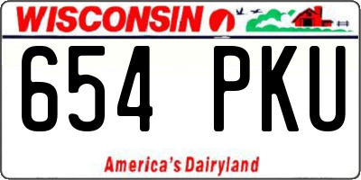 WI license plate 654PKU