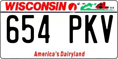 WI license plate 654PKV