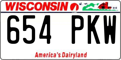 WI license plate 654PKW