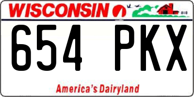 WI license plate 654PKX