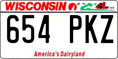 WI license plate 654PKZ