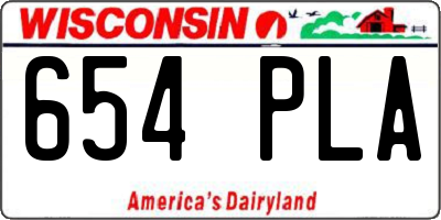 WI license plate 654PLA