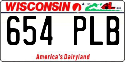 WI license plate 654PLB