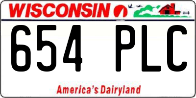 WI license plate 654PLC
