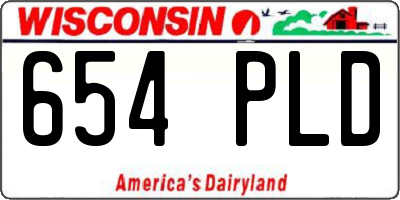 WI license plate 654PLD
