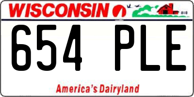 WI license plate 654PLE