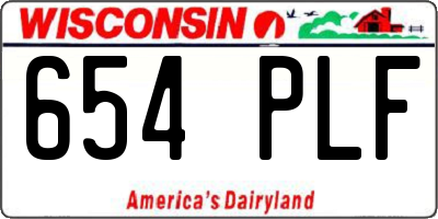 WI license plate 654PLF