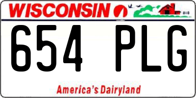 WI license plate 654PLG
