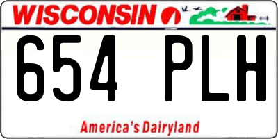 WI license plate 654PLH