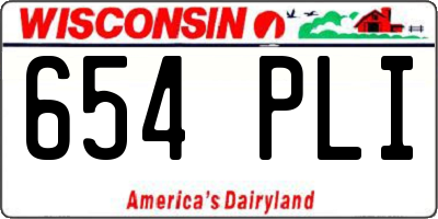WI license plate 654PLI