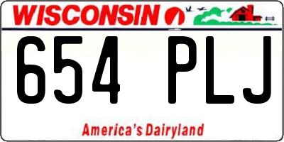 WI license plate 654PLJ