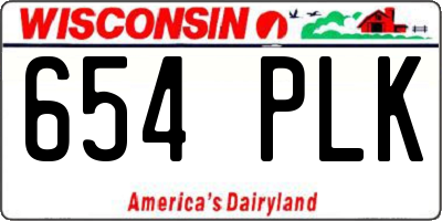 WI license plate 654PLK