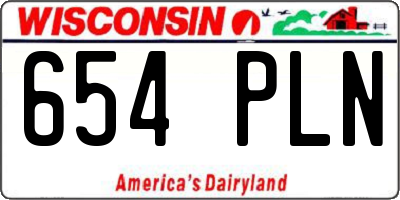 WI license plate 654PLN