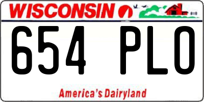 WI license plate 654PLO
