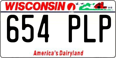WI license plate 654PLP