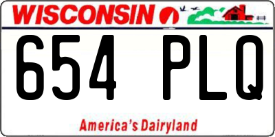 WI license plate 654PLQ