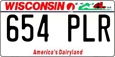 WI license plate 654PLR