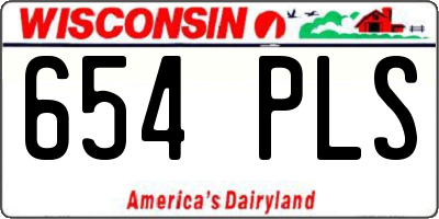 WI license plate 654PLS
