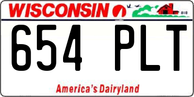 WI license plate 654PLT