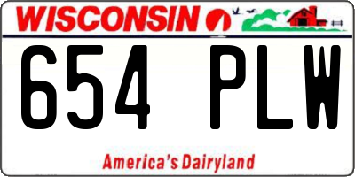 WI license plate 654PLW
