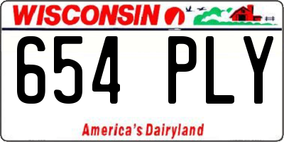 WI license plate 654PLY