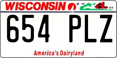 WI license plate 654PLZ