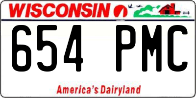 WI license plate 654PMC