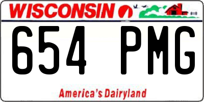 WI license plate 654PMG