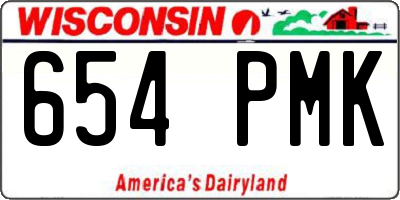 WI license plate 654PMK