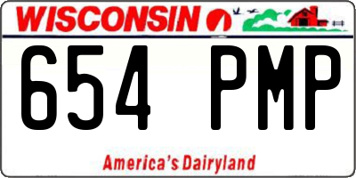 WI license plate 654PMP
