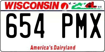 WI license plate 654PMX