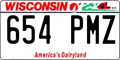 WI license plate 654PMZ
