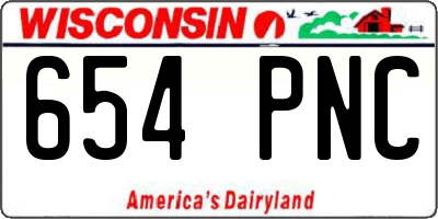 WI license plate 654PNC