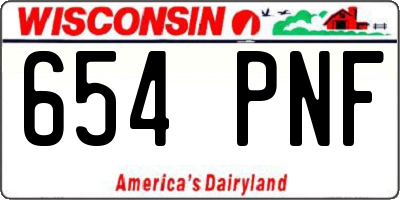 WI license plate 654PNF