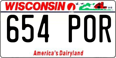 WI license plate 654POR