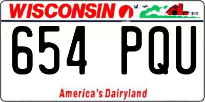 WI license plate 654PQU