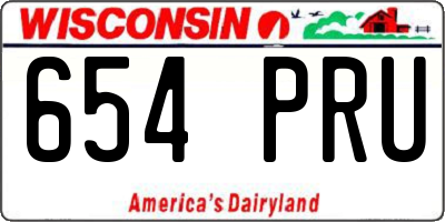 WI license plate 654PRU